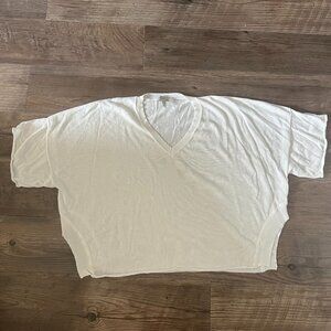 eri + ali Small White Short Sleeve Loose Boxy Blouse